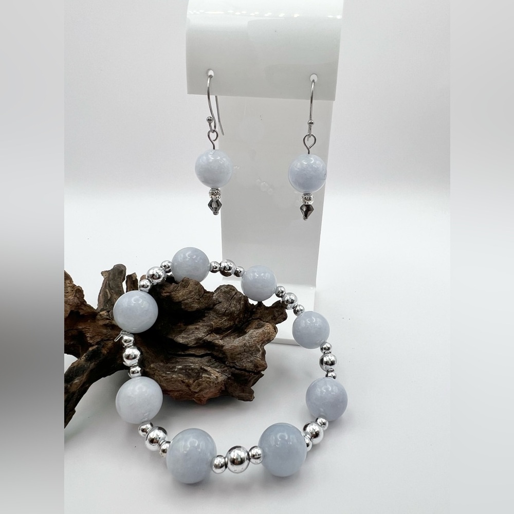 LIGHT BLUE STONE BEAD SET